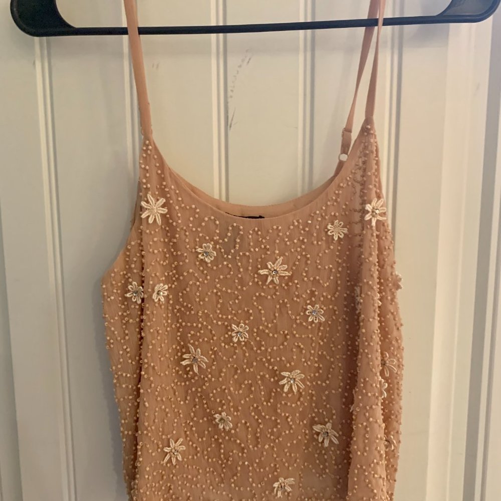 Floral beaded feminine crop top